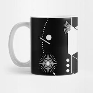 Geometric modern abstract black white Mug